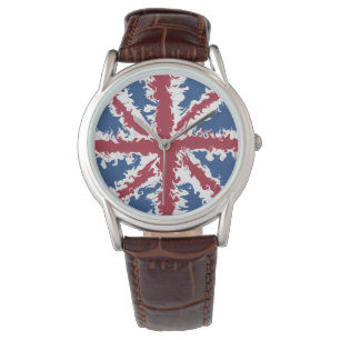 Reloj De Pulsera Union Jack Liquid Art