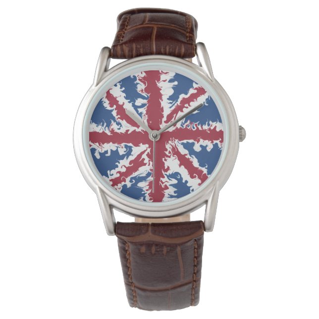 Reloj De Pulsera Union Jack Liquid Art (Anverso)