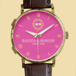 Reloj De Pulsera Unique Engagement Gift Custom Monogram Modern