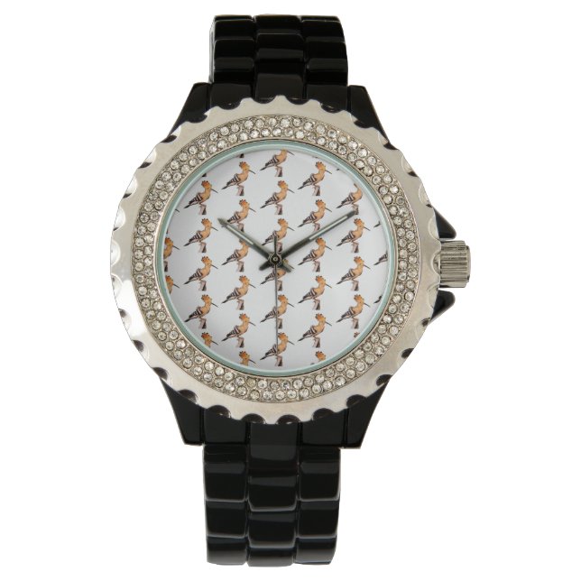 Reloj De Pulsera Upupa epops epops Patrón de mosaico (Anverso)