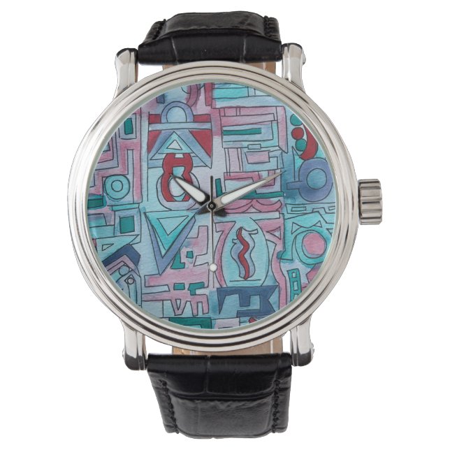 Reloj De Pulsera Urban Street Two-Funky Abstract Geometric Art (Anverso)