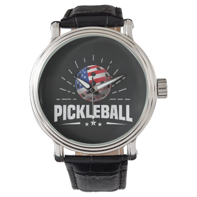 Reloj De Pulsera US American Flag Pickleball Player (Anverso)