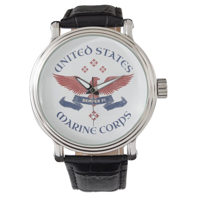 Reloj De Pulsera US MARINES Eagle RWB Patriotic Semper Fi (Anverso)