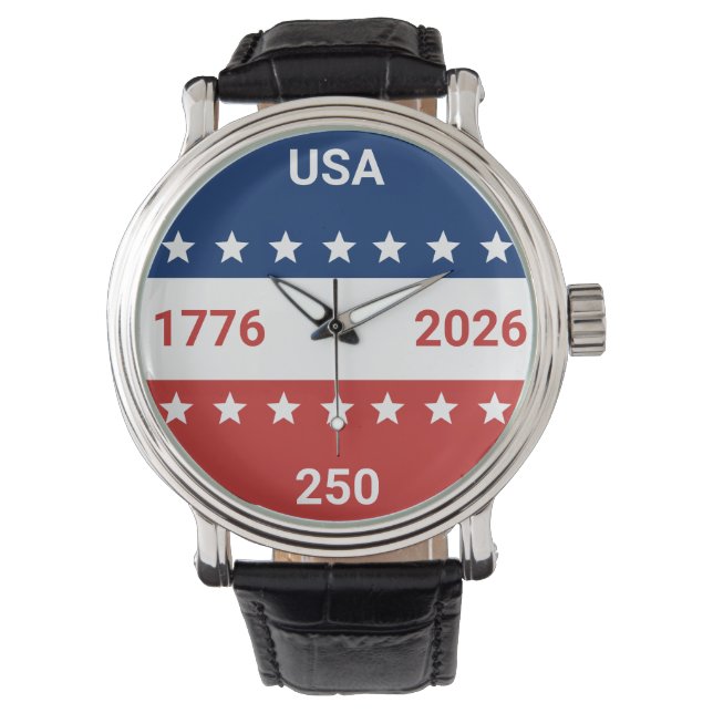 Reloj De Pulsera USA 1776 2026 250th Anniversary Red White Blue (Anverso)