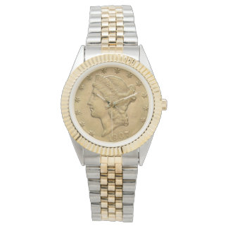 Reloj De Pulsera USA Liberty Head 1907 Gold Coin $20