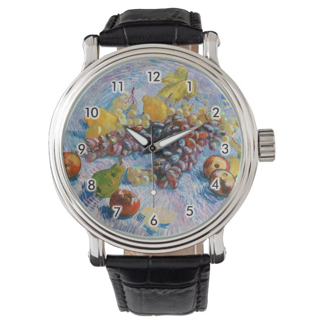 Reloj De Pulsera Uvas, leones, peras y manzanas, Van Gogh (Anverso)