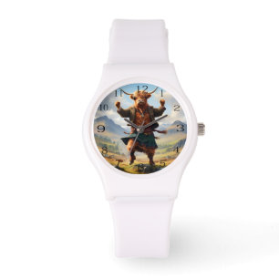 Reloj De Pulsera Vaca de las Tierras Altas Bailando The Highland Fl