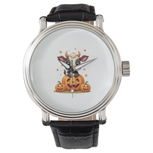 Reloj De Pulsera Vaca de parche de calabaza (Anverso)