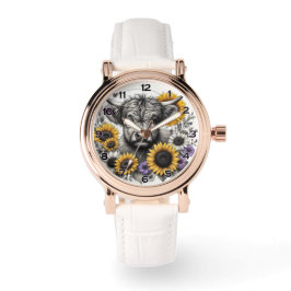 Reloj De Pulsera Vaca Floral Highland