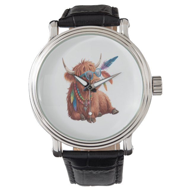 Reloj De Pulsera Vaca Highland , Vaca Guay , Cristal de sol (Anverso)