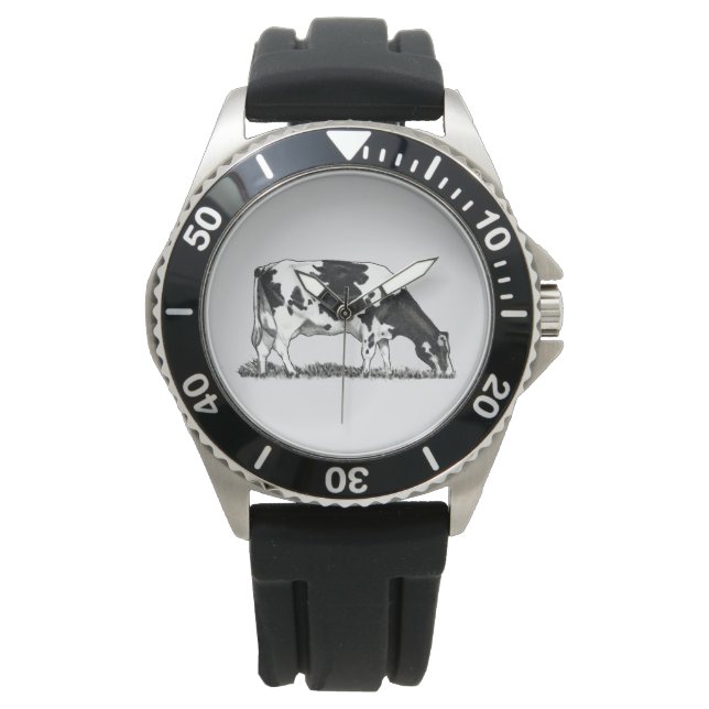 Reloj De Pulsera Vaca lechera Holstein (Anverso)