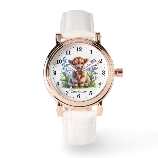 Reloj De Pulsera Vaca linda loca vaca highland personalizable (Anverso)