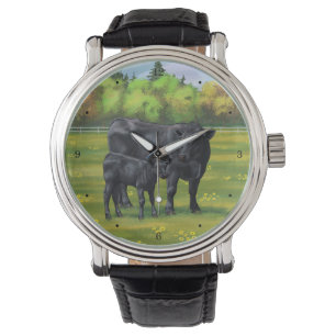 Reloj De Pulsera Vaca negra de ángulos y ternera en salsa de verano