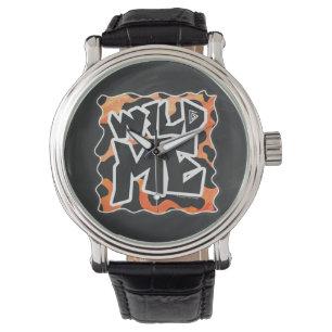 Reloj De Pulsera Vaca negra y Naranja salvaje de mí