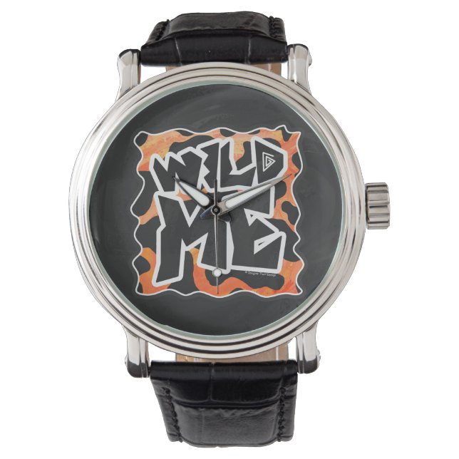 Reloj De Pulsera Vaca negra y Naranja salvaje de mí (Anverso)