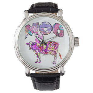 Reloj De Pulsera Vaca sicodélica moo