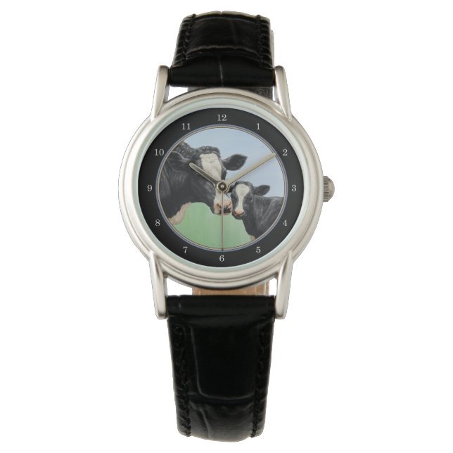 Reloj De Pulsera Vaca y ternera de Holstein (Anverso)