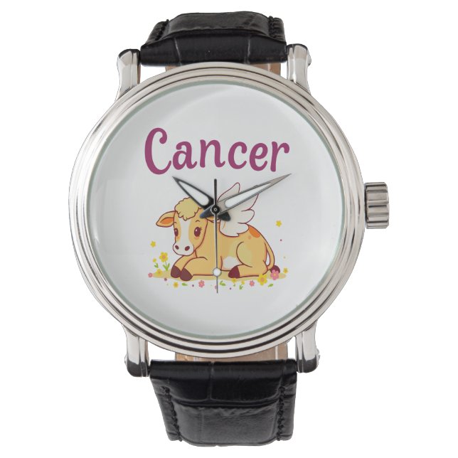Reloj De Pulsera Vaca Zodiaca de Cáncer, Cáncer Curado (Anverso)