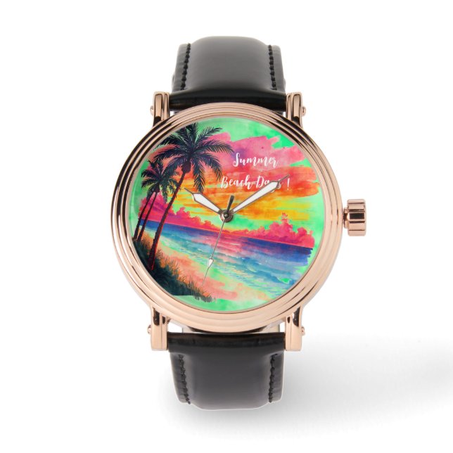 Reloj De Pulsera Vacaciones, Días de Playa de Verano, Fiesta (Anverso)