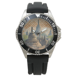 Reloj De Pulsera Vacaciones, Templo de Borobudur, Java Indonesia, V