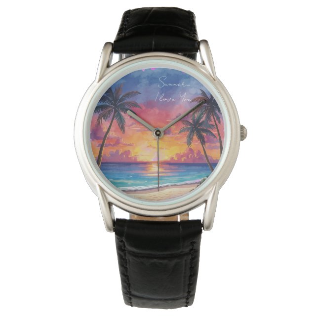 Reloj De Pulsera Vacaciones, Verano Te Amo, Fiesta  (Anverso)