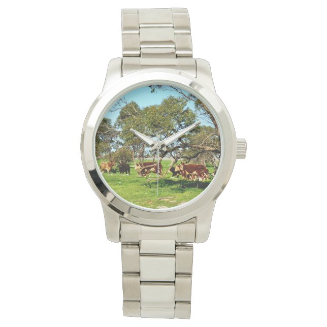 Reloj De Pulsera Vacas De La Cordillera, (Anverso)