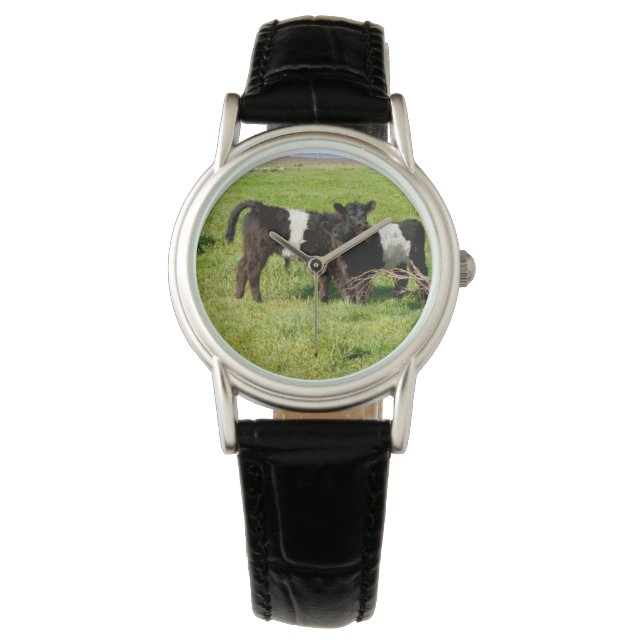 Reloj De Pulsera Vacas Galloway Belladas Para Bebés En El País, (Anverso)
