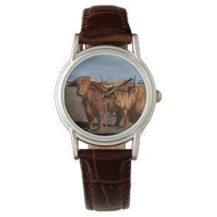 Reloj De Pulsera Vacas Highland de color marrón,