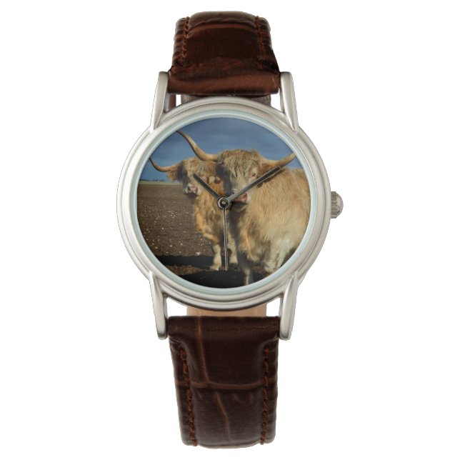 Reloj De Pulsera Vacas Highland Fawn, (Anverso)