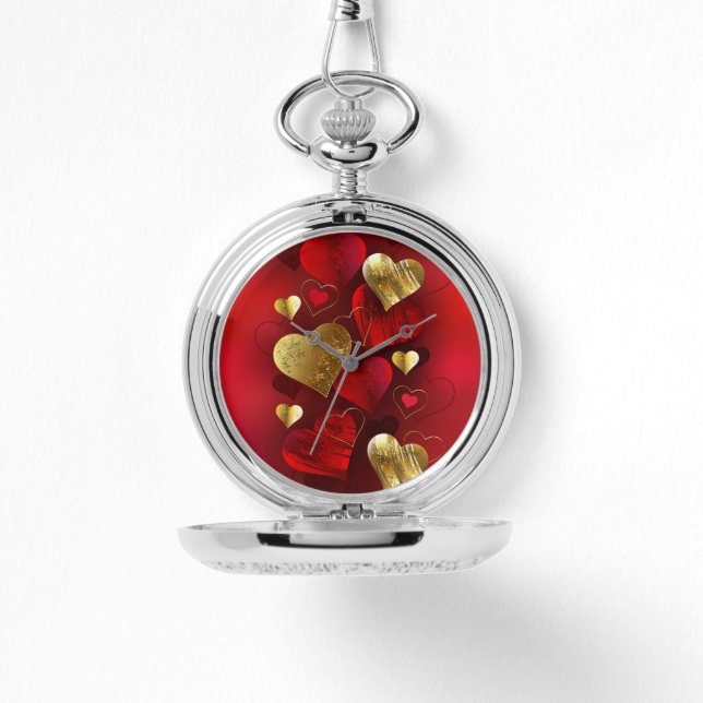 Reloj De Pulsera Valentinas doradas y rojas (Anverso)