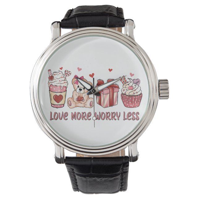 Reloj De Pulsera Valentine Gift | Amar más preocupación menos (Anverso)