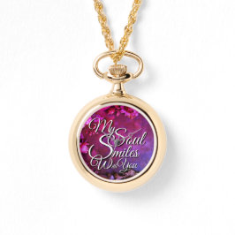 Reloj De Pulsera Valentine Photo Watch Necklace Love Quote Necklace