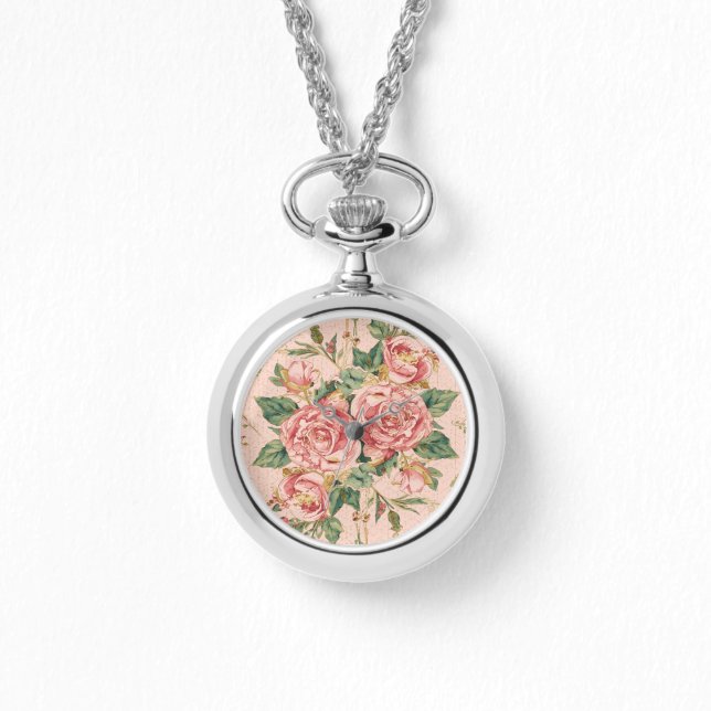 Reloj De Pulsera Valentine's Day, Beautiful Pink Roses Flowers (Anverso)
