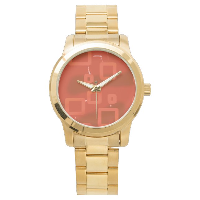 Reloj De Pulsera Valentine's Day Red Whimsical Geometric Abstract (Anverso)