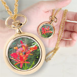 Reloj De Pulsera Vallarta Flaming Beauty 1583 Necklace Watch<br><div class="desc">Pintura de la colección "Vallarta Flaming Beauty 1583" Personalice en la página del producto o haga clic en el botón personalizar para obtener más opciones de diseño. Diseño creado a partir de mi pintura "Vallarta Flaming Beauty 1583" captura una hermosa flor a las afueras del Hotel Krystal en Puerto Vallarta,...</div>