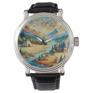 Reloj De Pulsera Valle Sagrado - Paisaje tribal nativo americano