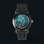 Reloj De Pulsera Van Gogh Almond Blossoms : Verde azulado oscuro<br><div class="desc">Artista: Vincent Van Gogh Título: Flores de almendra alteradas por 2Sweet4wordsDiseños/ PureVintage Love</div>