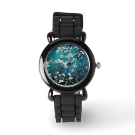 Reloj De Pulsera Van Gogh Almond Blossoms : Verde azulado oscuro