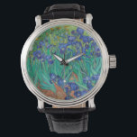 Reloj De Pulsera Van Gogh Irises. Impresionismo floral vintage azul<br><div class="desc">Van Gogh "Irises" reloj. El arte del impresionismo floral azul.</div>