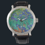 Reloj De Pulsera Van Gogh Irises. Impresionismo floral vintage azul<br><div class="desc">Van Gogh "Irises" reloj. El arte del impresionismo floral azul.</div>