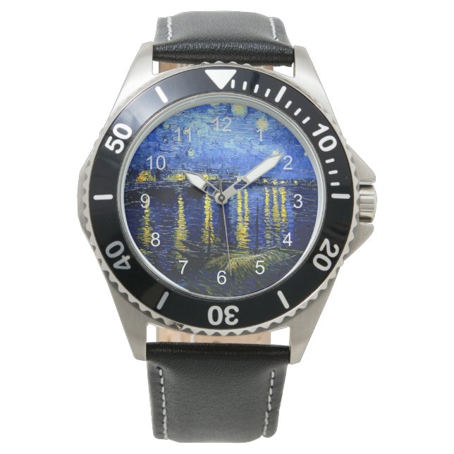 Reloj De Pulsera Van Gogh - Noche estrellada sobre el Ródano (Anverso)