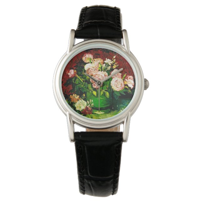 Reloj De Pulsera Van Gogh Peonies y Rosas (Anverso)