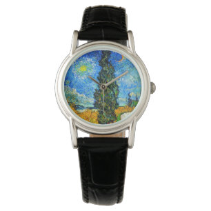 Reloj De Pulsera Van Gogh Road con Cypress y Star
