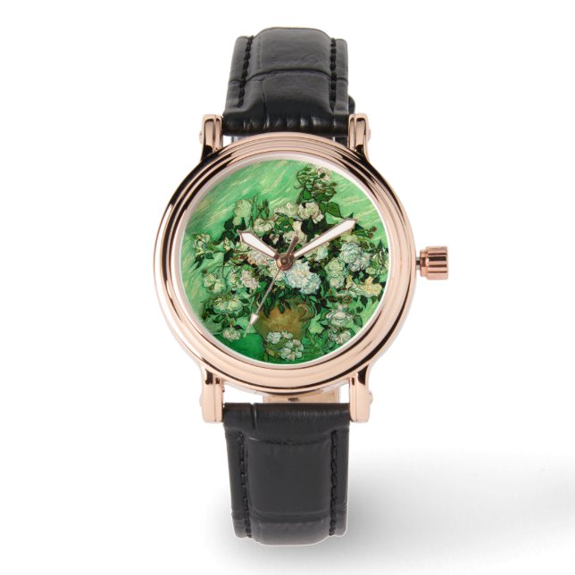Reloj De Pulsera Van Gogh - Rosas blancas (Anverso)