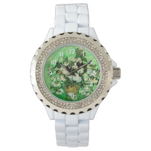 Reloj De Pulsera Van Gogh - Rosas blancas, pintura famosa