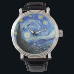 Reloj De Pulsera VAN GOGH Starry Night<br><div class="desc">"van gogh vincent",  noche estrellada,  "cuadro famoso",  vintage,  estrellas,  cielo,  "arte fino",  azul</div>