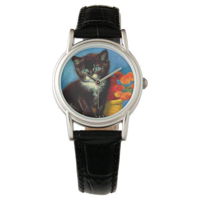 Reloj De Pulsera Van Gogh Tuxedo Cat (Anverso)