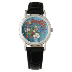 Reloj De Pulsera Van Gogh Vase con Cornflowers y Poppies