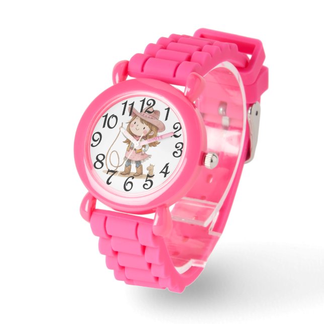 Reloj De Pulsera Vaquera Rosa  (Ángulo)