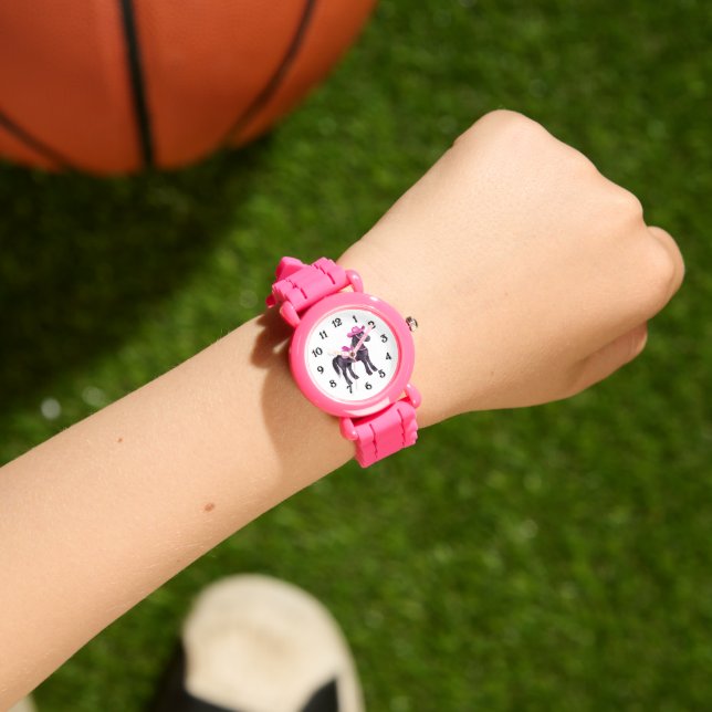 Reloj De Pulsera Vaquera Rosa Howdy Caballo (Muñeca)